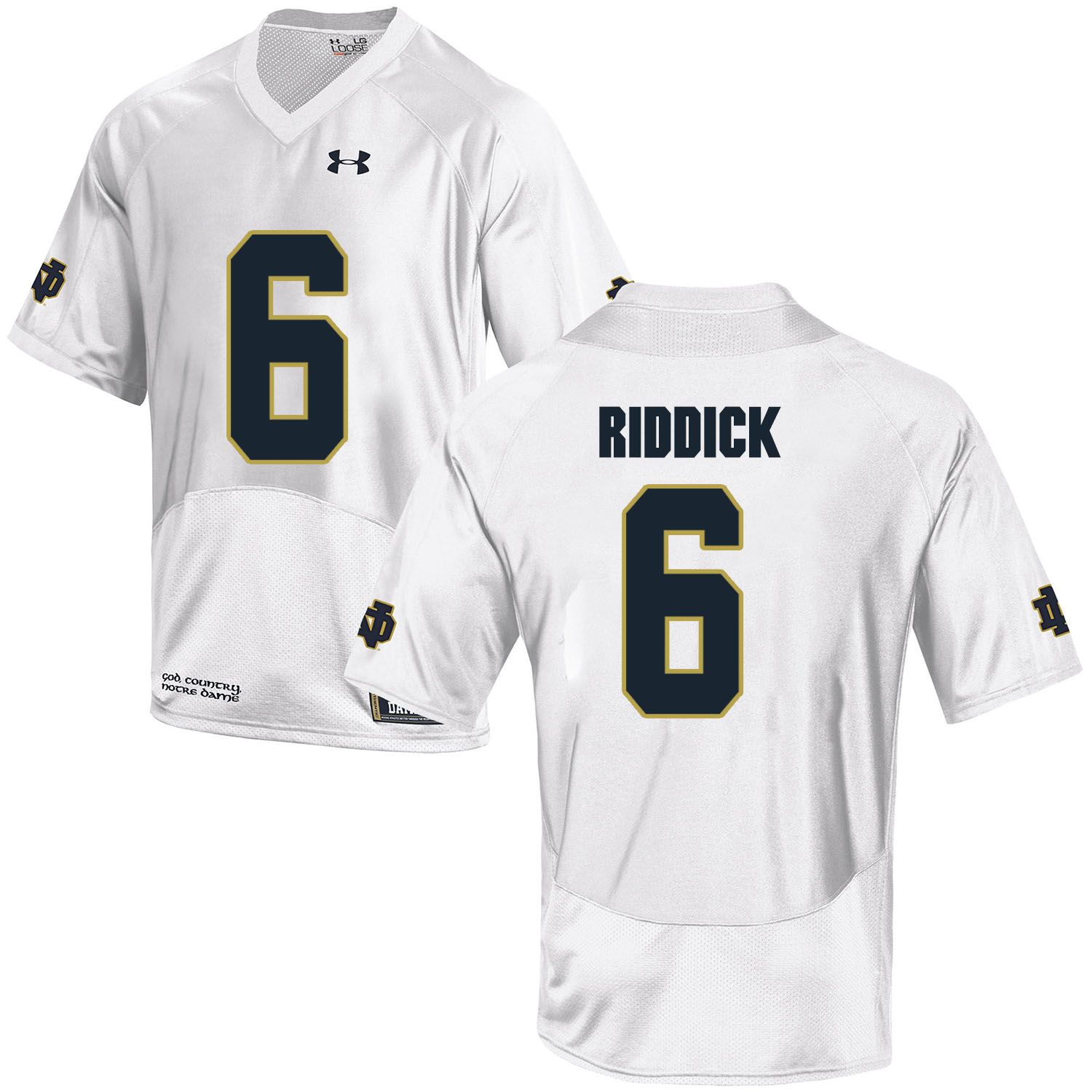 Men Norte Dame Fighting Irish #6 Riddick White Customized NCAA Jerseys->customized ncaa jersey->Custom Jersey